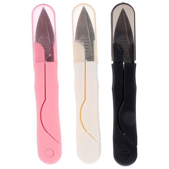 Voiceine 3pcs U Shape Embroidery Cross Stitch Craft Thread Sewing Trimming Clipper Tailor Nippers with Cover DIY Supplies