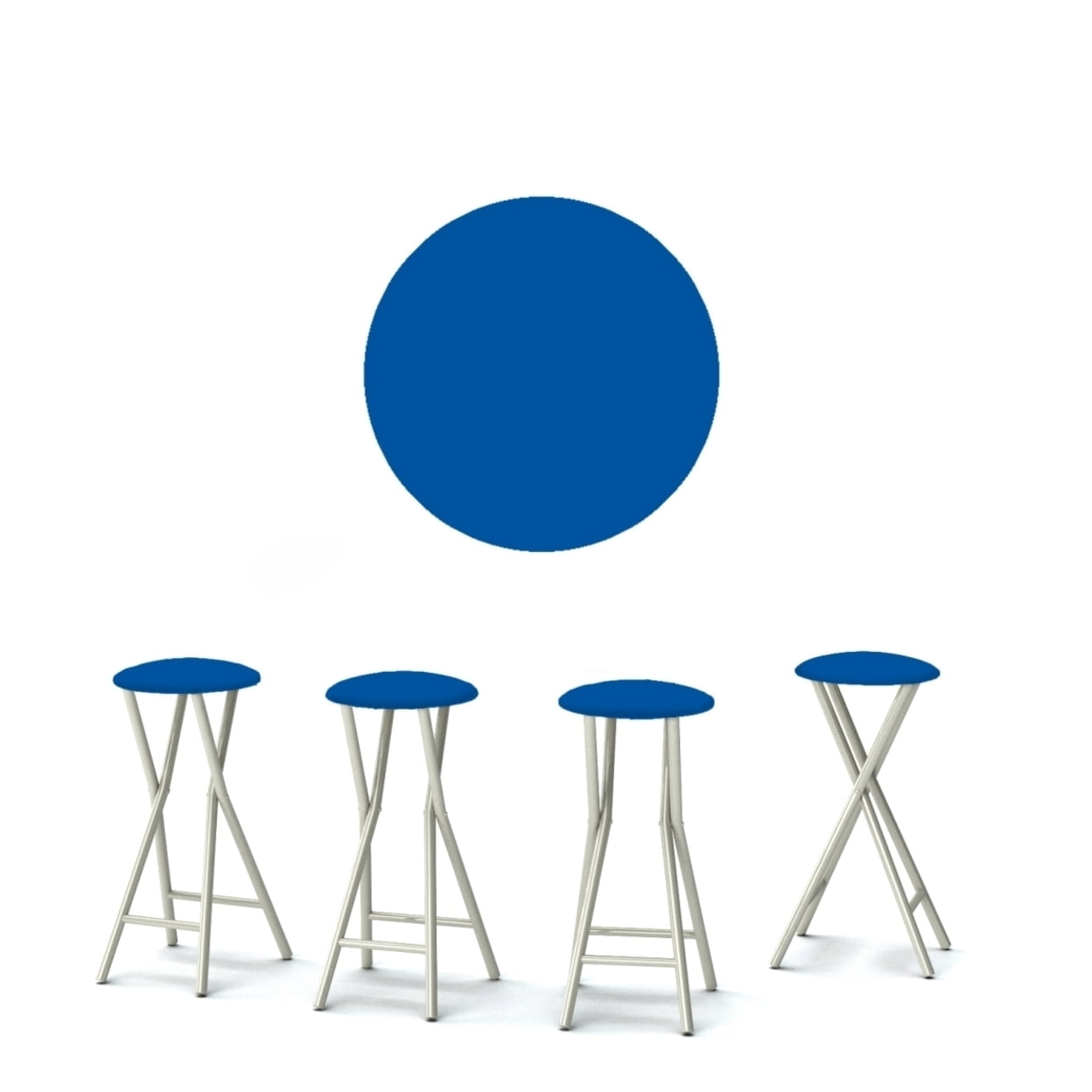 Best of Times 13169W1312 Bar Stools, Solid Royal Blue Set of 4
