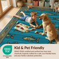 thumbnail image 4 of Design&I 9'x12' Washable Area Rug Fish Angler Cabin Stripe Band Wildlife Symmetrical Border Fishing for Dining Room, Basement, Large Office, Snag-Free, 4 of 7