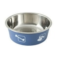 thumbnail image 2 of Deyuer Pet Feeder Bowl Durable Non-slip Stainless Steel Thickened Dog Cat Food Bowl for Home,Blue, 2 of 8