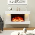thumbnail image 2 of Gymax 18'' Electric Fireplace w/ 32'' Floating Mantel 12-Color Dimmable Flame 8H Timer, 2 of 10