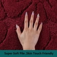 thumbnail image 7 of Heeneeso M11 Microfiber Bathroom Rug Non-Slip Machine Washable Burgundy Flower 1PC 30 x 18", 7 of 7