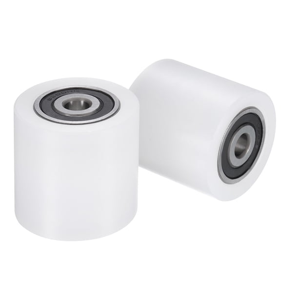 2 Pack Nylon Roller Wheel with Bearings, 3/8"x2"x2" Nylon Pulley