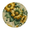 thumbnail image 4 of PIKWEEK Waterproof Round Tablecloth Lemon Yellow Hawaiian Tropical Hibiscus Hawaii Aloha Tropical Flowers Farmhouse Decorative White, 4 of 8