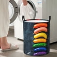 thumbnail image 5 of Fotbe Rainbow Sausages On Dark Slate Pattern Laundry Basket with Handles, Waterproof Large Laundry Hamper, Wash Bag for Corner Dorm, Rolling Laundry Basket with Handles-, 5 of 6