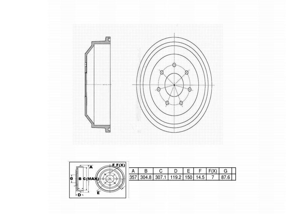 Winstop Brake Drum, Rear WS237334, Ford F-150 2001-2000