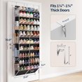 Over the Door Shoe Organizer, 10-Tier design, Holds 30 Pairs, Black ...