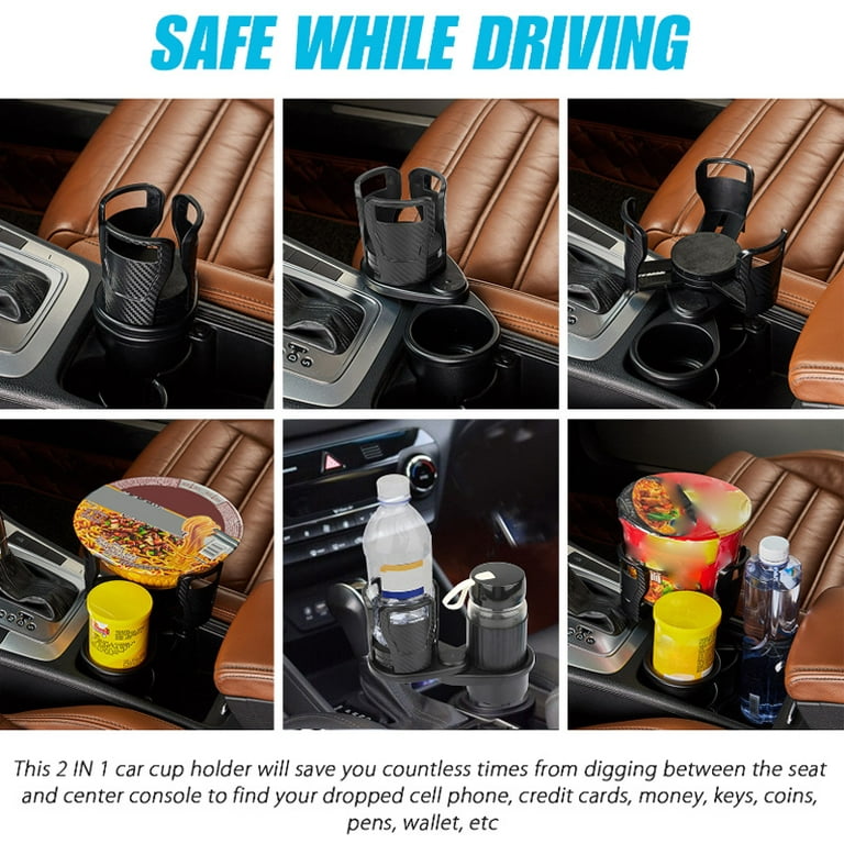 Car Truck Auto Adhesive Mount Dual Cup Drink Bottle Holders with 2