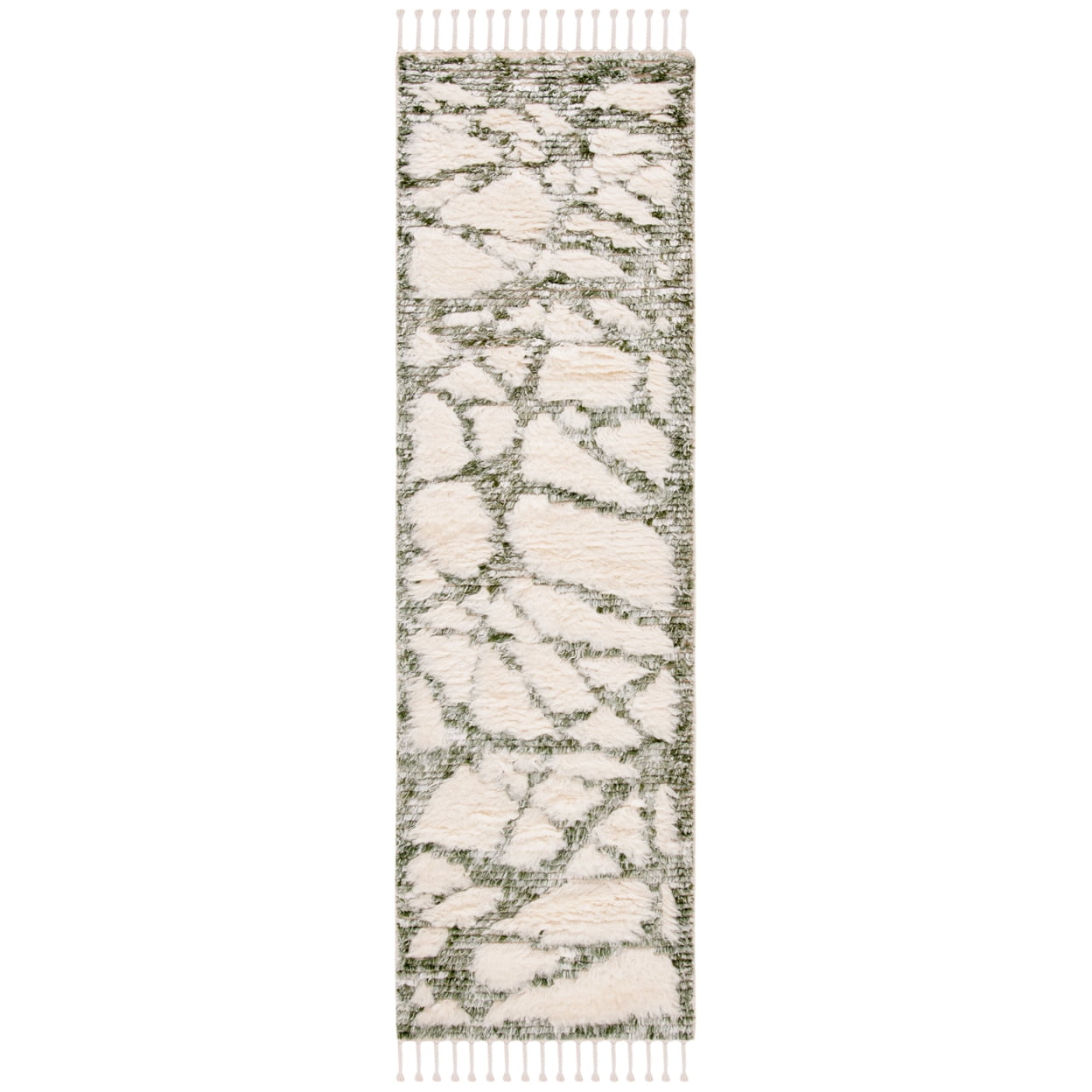 SAFAVIEH Manhattan Tarah Abstract Distressed Area Rug, Ivory/Sage, 4' x 6'