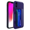 Blackweb iPhone X Easy-Access Fan-Out Hidden Credit Card Holder & Stand Phone Case, Purple