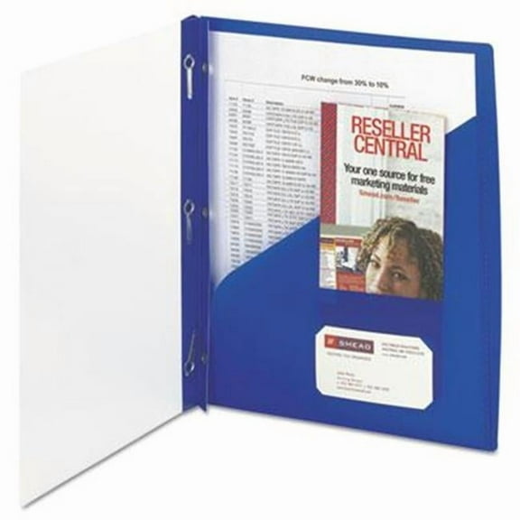Smead 87411 Clear Front Poly Report Cover with Fasteners - Blue
