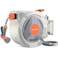 thumbnail image 1 of Ourlova Retractable Garden Hose Reel, 1/2”x65FT, UV Resistant, Auto Rewind, 9-Function Sprayer, Any Length Lock, 1 of 9