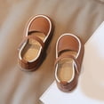 thumbnail image 5 of Otqutp Birthday Dance Shoes for Flower Girls Fashion Autumn Girls Casual Shoes Flat Lightweight Solid Color Hook Loop Dress Shoes Simple Style, 5 of 6