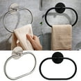 thumbnail image 1 of Toalla de acero inoxidable sin taladro Soporte ovalado negro para toallas de baño Colgado en la pared Diseño moderno para cocina doméstica, 1 of 2
