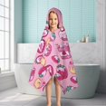 thumbnail image 6 of Strawberry Plants Fruit Dessert Milk Pink Pattern Hooded Bath Towel，50"x30" for Ages 3 To 12 Kids, Quick Dry Lightweight Soft Microfiber Hood Beach Towel Cover Up for Kids, 6 of 7