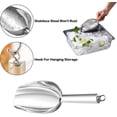 thumbnail image 3 of Ice Scoop 6 oz, Metal Ice Scooper for Ice Maker, Stainless Steel Food Scoop for Candy Wedding Kitchen Bar Party, Pet Animal Dog Food Scoop Beach Shovel, Heavy Duty & Sturdy, Silver, 3 of 9