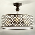 thumbnail image 5 of JONATHAN Y Elise 17" 3-Light Crystal/Metal Drum Semi-Flush Mount, Black, 5 of 10