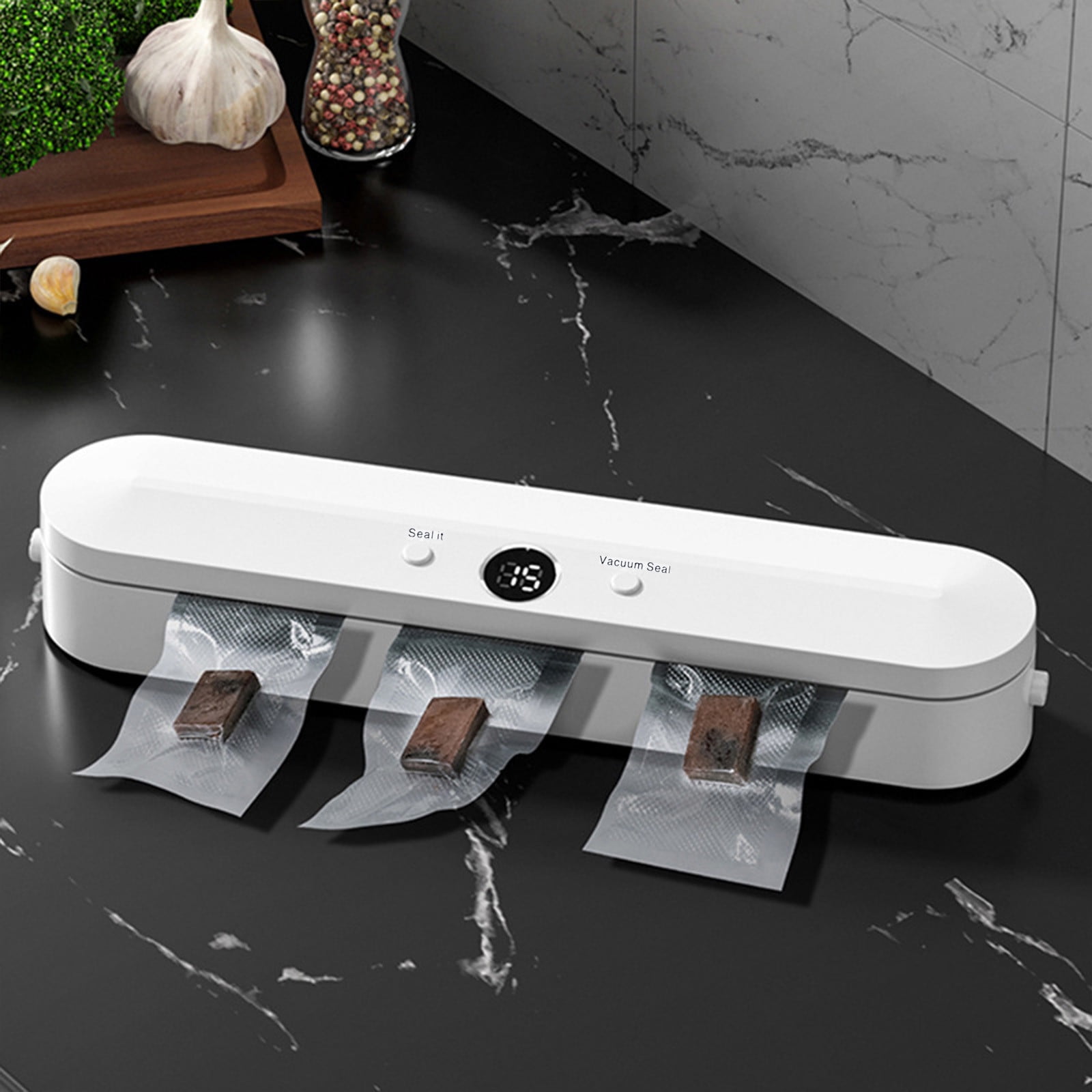 Food Storage Bags for Vacuum Sealer, Automatic 110V 120W with 85Kpa Powerful Vacuum for Food Preservation Sealing Packing System