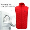 thumbnail image 6 of XUNKUSGA Heated Vest Lightweight Stand Up Collar Electric Heated Vest For Men Women 2-Zone,3 Heat Settings Usb-Rechargeable Unisex Heated Jacket S-5XL Red, 6 of 8
