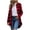 Red, variant on Womens Plaid Jackets, Lapel Button Down Cardigan, Long Sleeve High Low Comfortable Coats