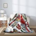 thumbnail image 4 of PHELIKA Snow Red Cardinal Winter Birds 05 All Season Soft Throw Blanket Lightweight Flannel Fleece Blankets 50"x40", 4 of 8
