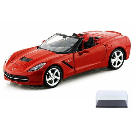 - Diecast Car & Display Case Package - 2014 Chevrolet Corvette Stingray Convertible, Red - Maisto 31501 - 1/24 scale diecast model car w/Display Case