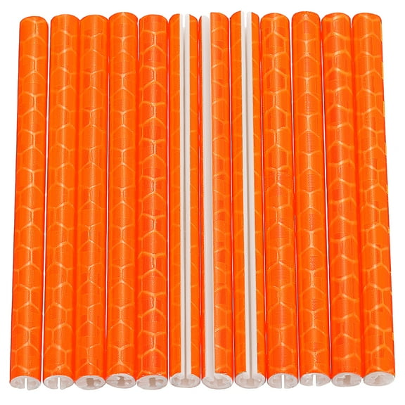 Uxcell 12pcs Bike Reflective Spoke Skin Plastic Bicycle Spoke Reflectors Spoke Covers Trim Wrap Wheel Visibility, Orange