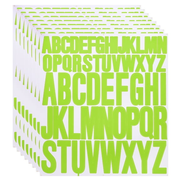 8 Sheet Vinyl Letter Sticker, 1 Inch, 2 Inch 416Pcs Stick Letters, Light Green