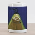 thumbnail image 2 of Abstract Surreal Ceramic Toothbrush Holder, Night Lamb Embracing Oneself Unusual Metaphorical Print, Decorative Versatile Countertop for Bathroom, 4.5" X 2.7", Night Blue Fawn, 2 of 4