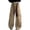 Khaki, variant on Casual Pants Teen Girl Lightweight Solid Color Button Loose Wide Leg Pants with Pockets Summer Clothes