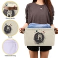 thumbnail image 3 of Yayeee Canvas Storage Basket with Handles for Shelves Fabric Bins Closet Organizer, Beige Astronaut Space, 3 of 8