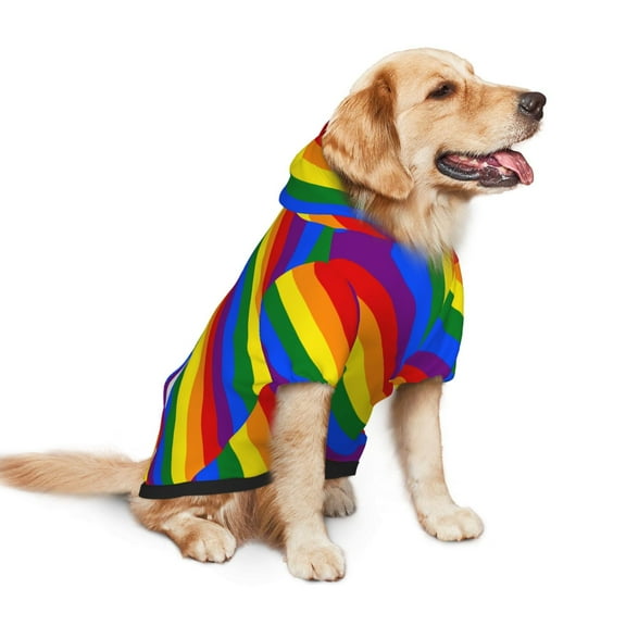 Rainbow Flag Dog Hoodie Pet Coat for Medium and Large Dogs Daily Use Small