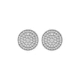 thumbnail image 2 of ARAIYA FINE JEWELRY 10K White Gold Round Lab-Grown Diamond Cluster Round Stud Earrings (1/2 cttw, VS1 Clarity, D-E Color), 2 of 7