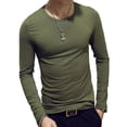 thumbnail image 3 of Camiseta de manga larga para hombre con diseño de fans del ejército de primavera y otoño, ajustada, de cuello redondo transparente multicolor, camisa básica para hombre, 3 of 6