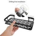 thumbnail image 3 of Gustave 2 Pack Adhesive Shower Caddy Shelf Organizer Rack Wall Mounted No Drilling Bathroom Storage Shelves Basket for Inside Shower, Kitchen - Black/Silver, 3 of 8