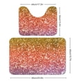 thumbnail image 2 of Rainbow Glitter Sparkle Bathroom Rugs, 2 Pieces Bath Rug Mat U Shaped Toilet Rugs, Soft Absorbent Bath Rugs, Machine Washable, Non-Slip Bath Mats For Tub, Shower And Bath Room, 2 of 6