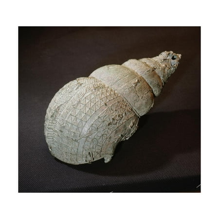 A lost wax cast vessel in the form of a shell with elaborate surface decoration Print Wall