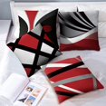 thumbnail image 5 of 4 Pieces Abstract Red Stripes Gray Black White Throw Pillow Covers Modern Decora, 5 of 5