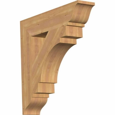 Ekena Millwork 6"W x 18"D x 26"H Merced Arts & Crafts Rough Sawn Bracket, Western Red Cedar