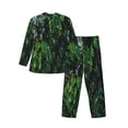 thumbnail image 2 of Kll Lush Foliage Green Plant Sleepwear Mens Flannel Pajamas,Long Cotton Pj Set, 2 of 9