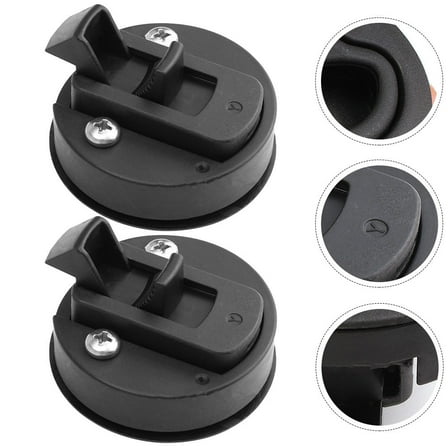 MUSEYA 2 Pcs Flush Latches Black ABS Door Lock for Household Doors with Simple Design