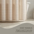 thumbnail image 3 of Unique Bargains Boho Plaid Blend Shower Curtain Sets with Hooks Beige 72"W x 72"L, 3 of 8