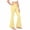 Yellow, variant on Ynynloco Women's Casual High Waist Ruffle Flare Pants Casual Scalloped Hem Wide Leg Solid Stretchy Bell Bottom