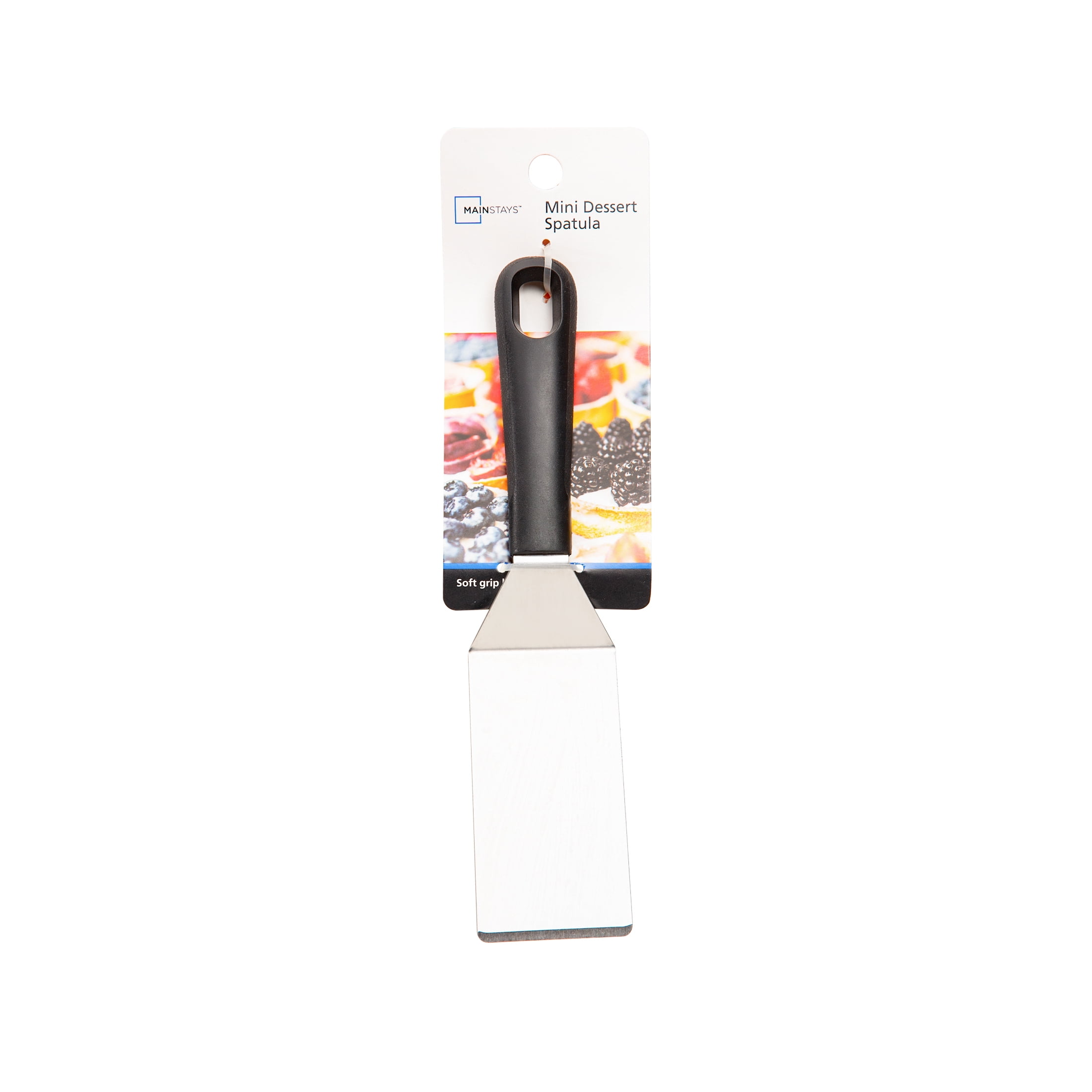 Mainstays Stainless Steel Mini Dessert Spatula with Softgrip Handle for Serving Pancakes or Desserts