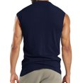 thumbnail image 4 of FRSASU Men's Sleeveless Regular Fit Tank Top Summer Training Round Neck Botton T-Shirts Casual Workout Shirts with Pocket Navy, 4 of 5