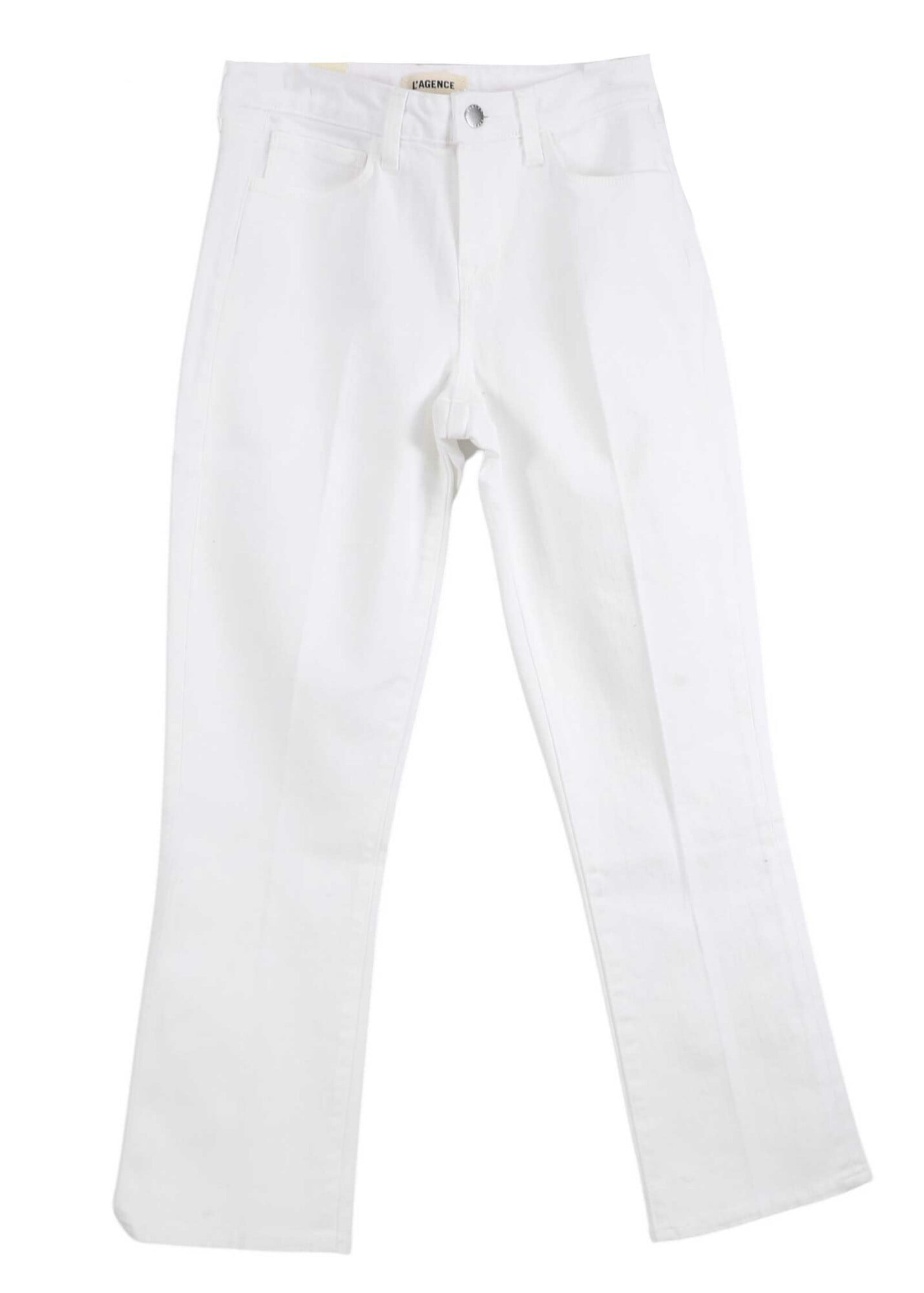 L'agence Women's Blanc Nadia High Rise Cropped Straight Jean - S(2-4 ...