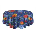 thumbnail image 5 of Pioneer Flower Floral Print Pattern Round Tablecloth 60"x60",Wrinkle Wipeable Table Cloth for Kitchen Dining Room Picnic Patio Party, 5 of 6