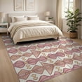 thumbnail image 3 of ODIKA 8'x10' Washable Area Rug Pixel Vintage Retro Mosaic Motif Atomic Geometric Mid Century Refined Structured for Dining Room, Large Office, Lounge, Non-Slip Chair-Friendly Mat, 3 of 7