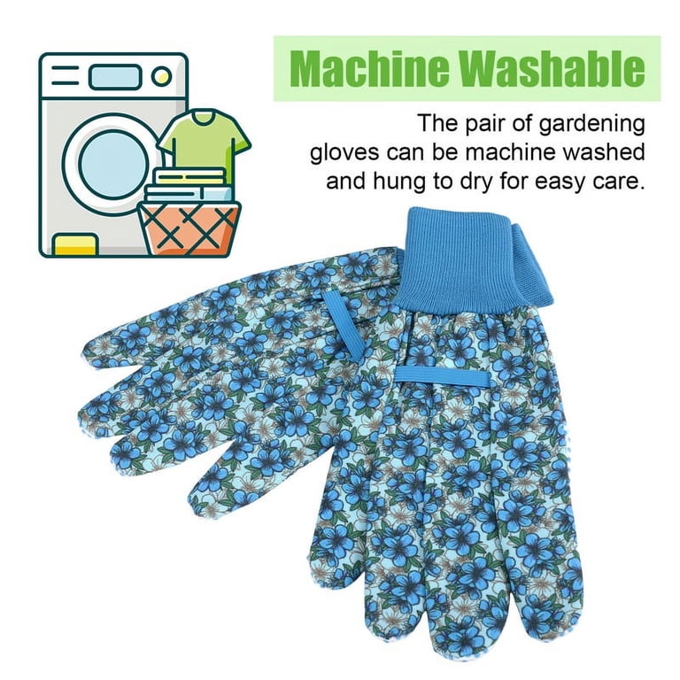 Qweryboo Floral Gardening Gloves, 4 Pairs with Non-Slip Dots photo 4