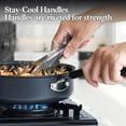 thumbnail image 6 of Cook N Home Nonstick Sauté Fry Pan (8"/9.5"/12") Professional Hard Anodized Frying Pan 3 Piece Skillets Cookware Sets, Dishwasher Safe with Stay-Cool Handles, Black, 6 of 9
